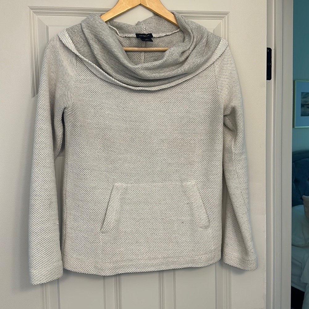 Ann Taylor cream cowl neck sweater.